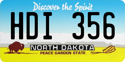 ND license plate HDI356