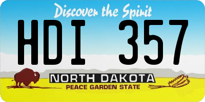 ND license plate HDI357
