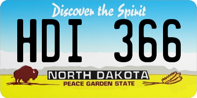 ND license plate HDI366