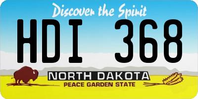 ND license plate HDI368