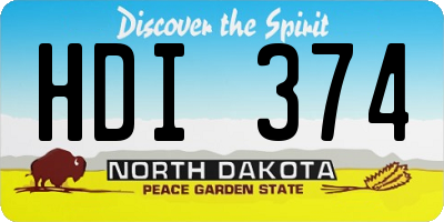 ND license plate HDI374