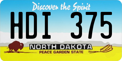 ND license plate HDI375