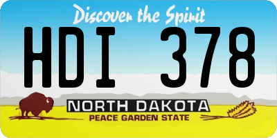 ND license plate HDI378
