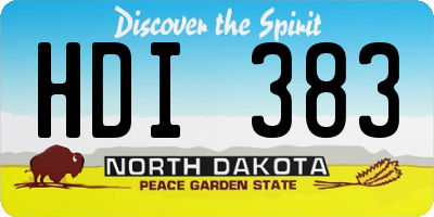 ND license plate HDI383