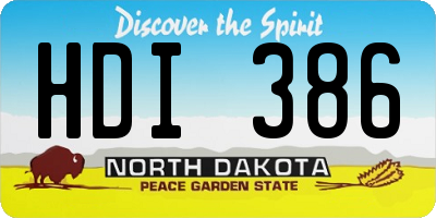 ND license plate HDI386