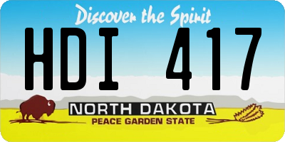 ND license plate HDI417