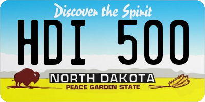 ND license plate HDI500