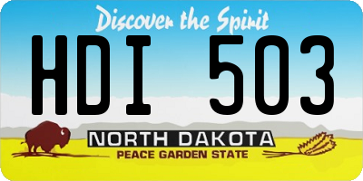 ND license plate HDI503