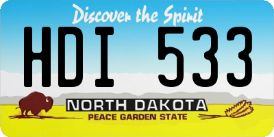 ND license plate HDI533
