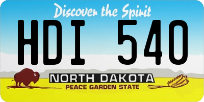 ND license plate HDI540