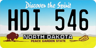 ND license plate HDI546