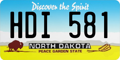 ND license plate HDI581