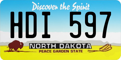 ND license plate HDI597
