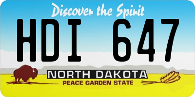 ND license plate HDI647