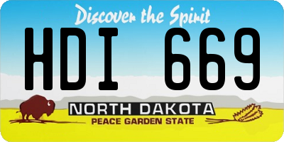 ND license plate HDI669