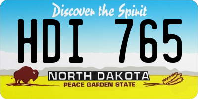 ND license plate HDI765