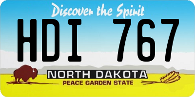 ND license plate HDI767