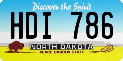 ND license plate HDI786