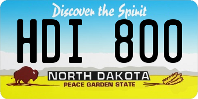 ND license plate HDI800