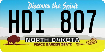 ND license plate HDI807