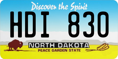 ND license plate HDI830