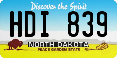 ND license plate HDI839