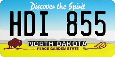 ND license plate HDI855