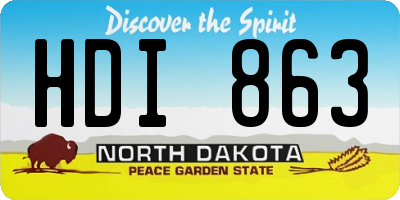 ND license plate HDI863