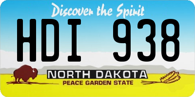 ND license plate HDI938