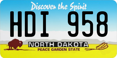 ND license plate HDI958