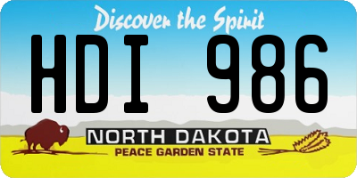 ND license plate HDI986
