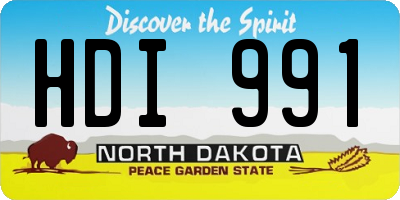 ND license plate HDI991