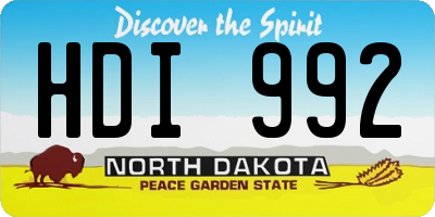 ND license plate HDI992