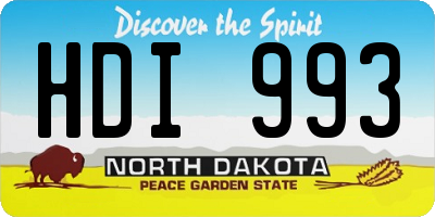 ND license plate HDI993