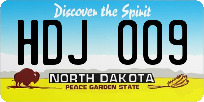 ND license plate HDJ009
