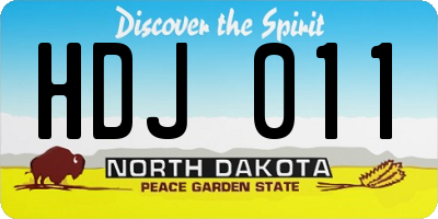 ND license plate HDJ011