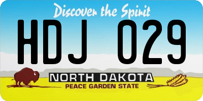 ND license plate HDJ029
