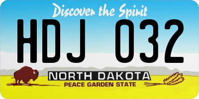 ND license plate HDJ032