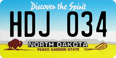ND license plate HDJ034