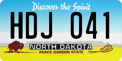 ND license plate HDJ041