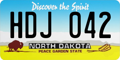 ND license plate HDJ042
