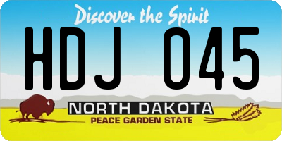 ND license plate HDJ045