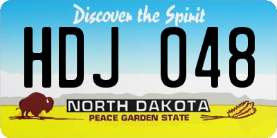 ND license plate HDJ048