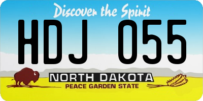 ND license plate HDJ055
