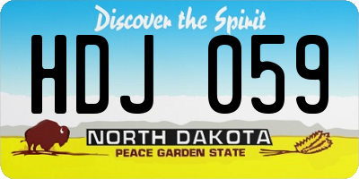 ND license plate HDJ059