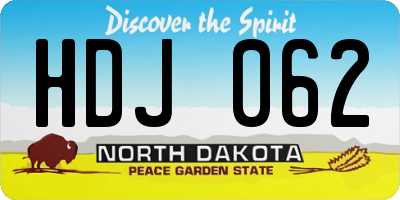ND license plate HDJ062