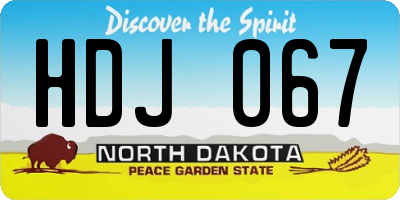 ND license plate HDJ067