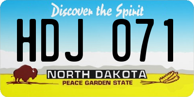 ND license plate HDJ071