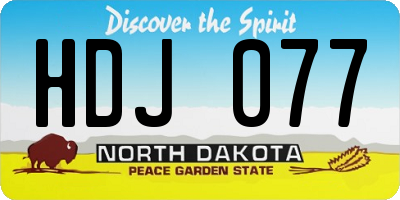 ND license plate HDJ077