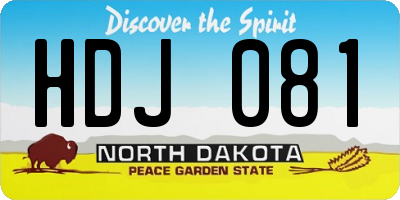 ND license plate HDJ081